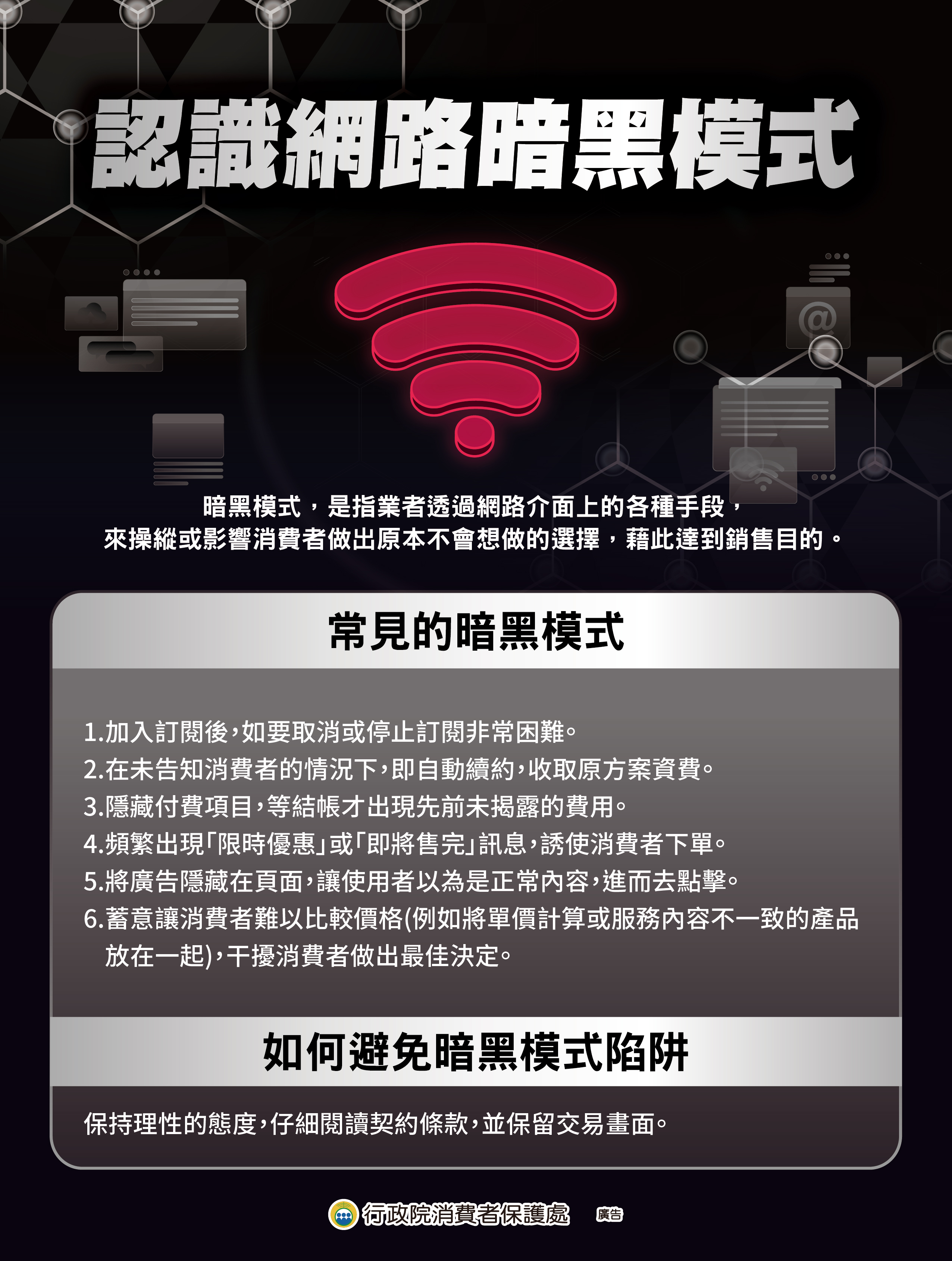消費者保護宣導-認識網路暗黑模式